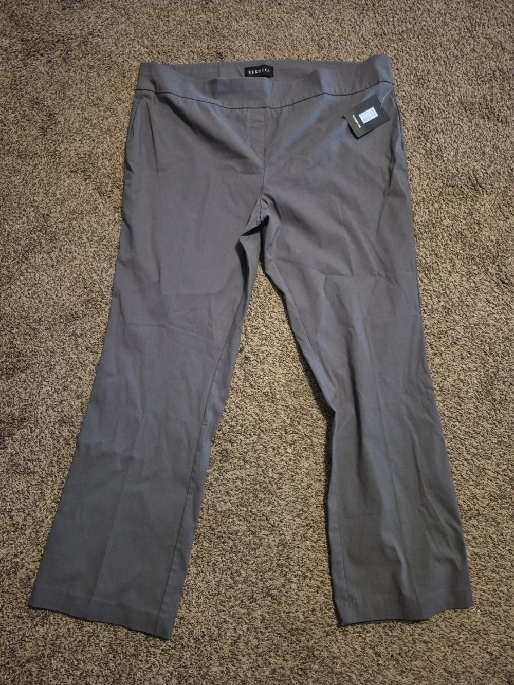 Rekucci Straight-Leg Curvy Pants in Gray